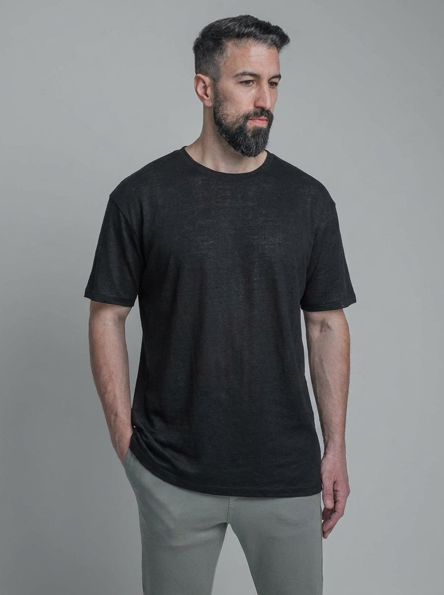 StealthFlex Oversized Slub Linen Tee