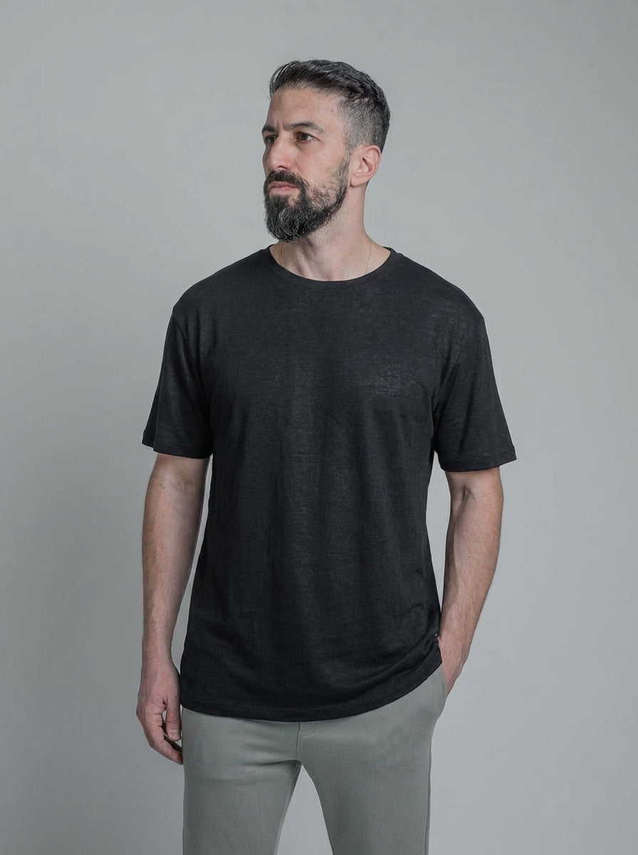 StealthFlex Oversized Slub Linen Tee